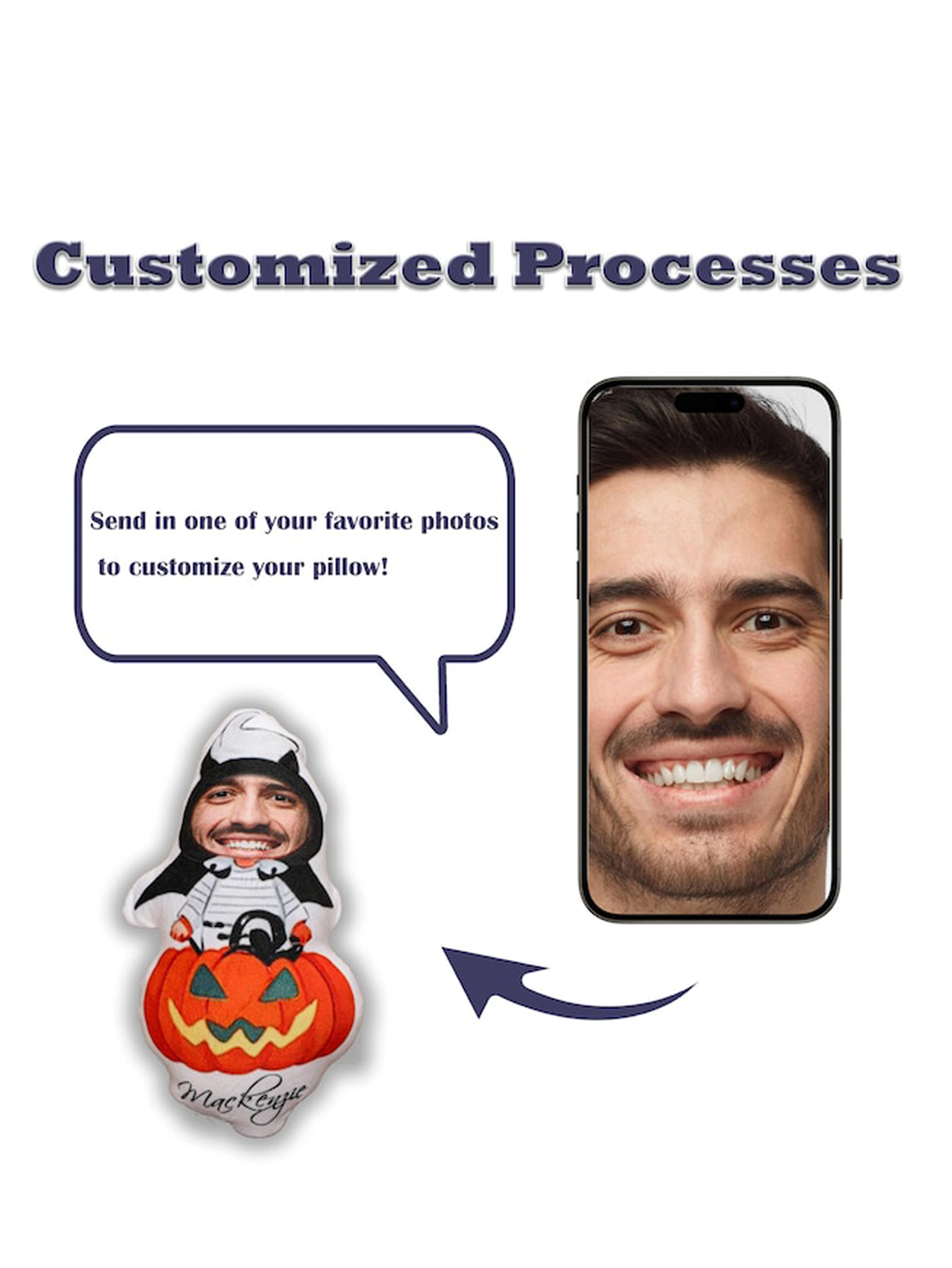 Personalized Halloween Photo Pillow